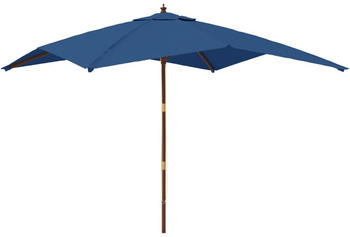vidaXL Sonnenschirm mit Holzmast 300x300x273cm Azurblau