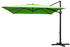 MCW Gastronomie-Ampelschirm 3x3m (Ø4,24m) schwenkbar drehbar Polyester/Alu 31kg grün (ohne Ständer) (64179)