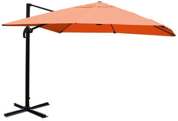 MCW Gastronomie-Ampelschirm 3x4m (Ø5m) Polyester Alu/Stahl 26kg terracotta (ohne Ständer) drehbar (63474)