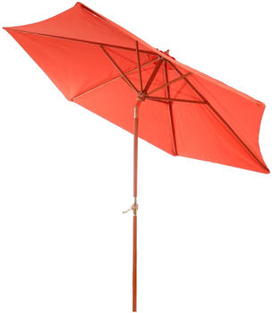 MCW Lissabon Holz-Sonnenschirm 3m stabil neigbar Kurbel terracotta (27771)