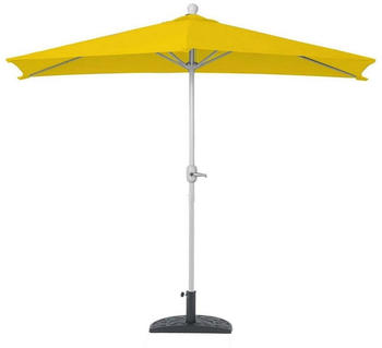 MCW Lorca Halbschirm Balkonschirm UV 50+ Polyester/Alu 3kg 270cm gelb (mit Ständer) (89165)