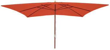 MCW Lissabon Gartenschirm 3x4m Polyester/Holz 6kg terracotta (88862)