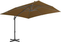 vidaXL Ampelschirm mit Aluminium-Mast 300x300 cm Taupe