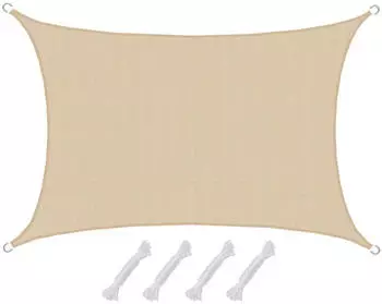 Amanka UV Sonnensegel 3x5 HDPE Rechteckig Beige