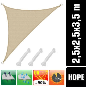 Amanka Dreieck HDPE 2,5 x 2,5 x 3,5 m beige