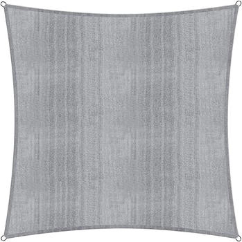 Lumaland Square rope shade sail 3 x 3 m HDPE UV-resistant Grey