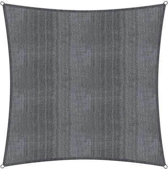 Lumaland Square rope shade sail 3 x 3 m HDPE UV-resistant Dark grey