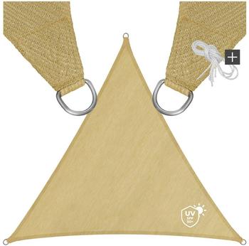 TecTake Triangular shade sail HDPE breathable Sand