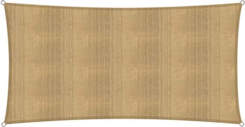 Lumaland Rectangular rope shade sail 2 x 4 m HDPE UV-resistant Sand