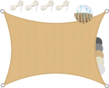 SolRoyal Rectangular shade sail 4 x 5 m HDPE breathable Beige