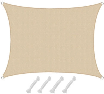 Amanka UV Sonnensegel Wasserdurchl&auml;ssig 1,5x2 Viereckig beige