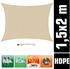 Amanka UV Sonnensegel Wasserdurchlässig 1,5x2 Viereckig beige