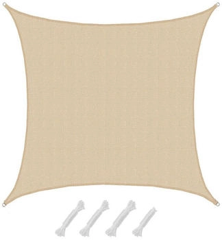 Amanka UV Sonnensegel Wasserdurchl&auml;ssig 7x7 Viereckig beige