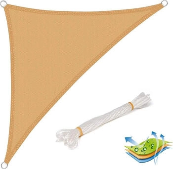 Woltu Sonnensegel HDPE 5x7x7 m 5x7x7 m Sand