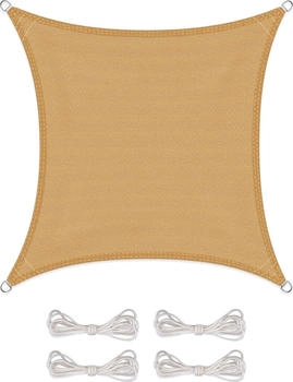CelinaSun Sonnensegel BASIC HDPE Quadrat 2,6x2,6 sandbeige