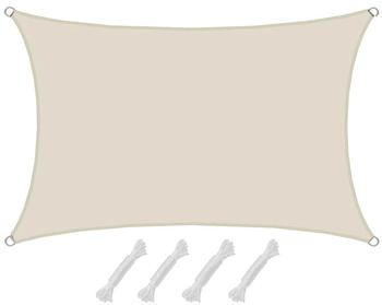 Amanka UV Sonnensegel Wasserdicht 1 x 2m Rechteckig beige