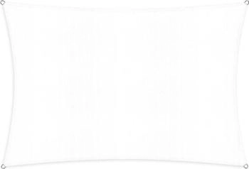 Lumaland Outdoor Sonnensegel inkl. Befestigungsseile 100% HDPE mit Stabilisator Rechteck 2 x 3 m wei&szlig;