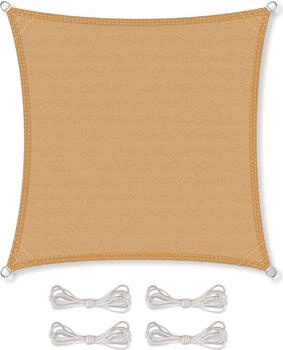 CelinaSun Sonnensegel HDPE Quadrat 2,6x2,6 sandbeige