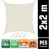 Amanka UPF50+ Sonnensegel 2x2 Polyester Quadratisch Beige
