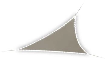 Perel Dreieckiges Sonnensegel mit LED-Beleuchtung Taupe (GSST36MLEDSP)
