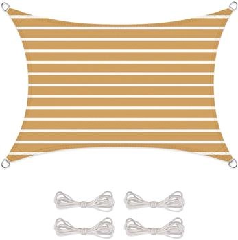 CelinaSun Sonnensegel BASIC HDPE Rechteck 3x4 sandbeige/wei&szlig;