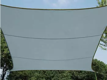 Perel Sonnensegel Quadratisch 3,6 m Helles Schiefergrau