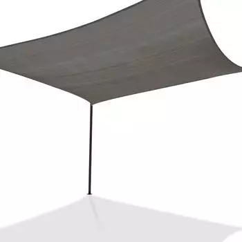 IDMarket Rechteckiges Sonnensegel 4 x 6 m HDPE 180 g/m&sup2; UV-Schutz grau