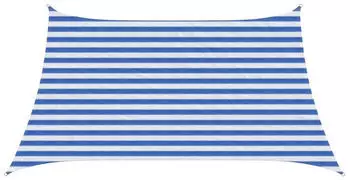 vidaXL Sunshade 160 g/m&sup2; Sail 3/4x2 m HDPE white/blue