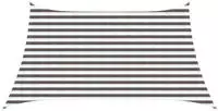 vidaXL Sonnensegel Hellgrau und Wei&szlig; 3 / 4 x 2 m HDPE