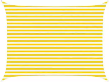 vidaXL Sonnensegel Gelb und Wei&szlig; 4 x 3 m 100 % Polyester Oxford