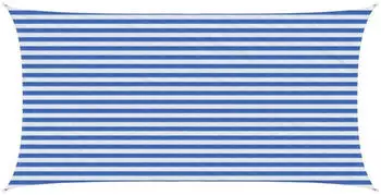 vidaXL Sonnensegel Blau und Wei&szlig; 2,5 x 4,5 m HDPE