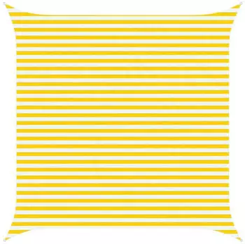 vidaXL Sonnensegel Gelb und Wei&szlig; 4 x 4 m 100 % Polyester Oxford