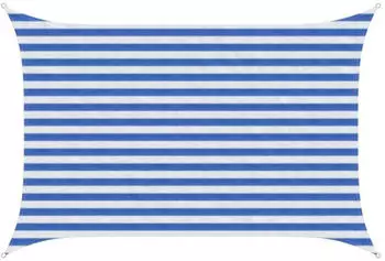 vidaXL Sonnensegel Blau und Wei&szlig; 2 x 3,5 m HDPE