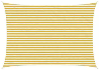 vidaXL Sonnensegel Gelb und Wei&szlig; 3,5 x 4,5 m HDPE