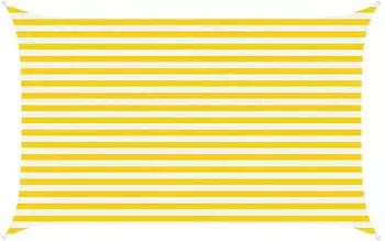 vidaXL Sonnensegel Gelb und Wei&szlig; 4 x 2,5 m 100 % Polyester Oxford