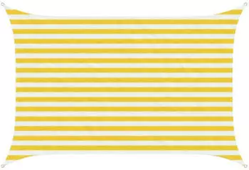 vidaXL Sonnensegel Gelb und Wei&szlig; 2 x 3,5 m HDPE