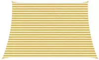 vidaXL Sonnensegel Gelb und Wei&szlig; 3 / 4 x 3 m HDPE