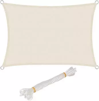 Woltu Sonnensegel 2x3m PES UV-Schutz, creme (GZS1189cm01)