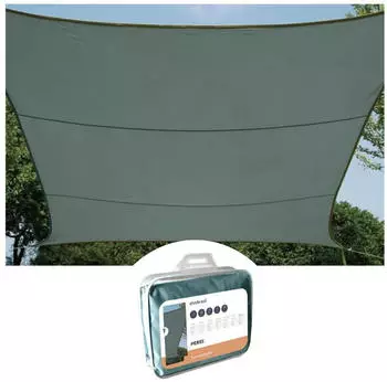 Perel Sonnensegel Rechteckig 2 x 3 m gr&uuml;n-grau