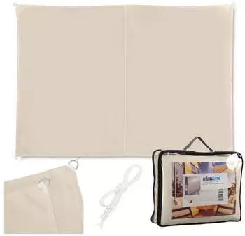 Relaxdays Sonnensegel 200x400cm Polyester wasserdicht, rechteckig, beige