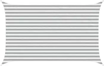vidaXL Sonnensegel Hellgrau und Wei&szlig; 4 x 2,5 m 100 % Polyester Oxford
