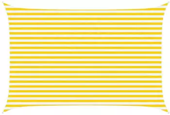 vidaXL Sonnensegel Gelb und Wei&szlig; 4,5 &times; 3 m 100 % Polyester Oxford