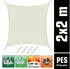 Amanka Sonnensegel Quadratisch Wasserdicht 2x2m Polyester Beige (16975)