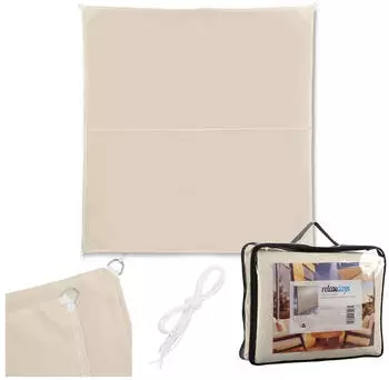 Relaxdays Sonnensegel quadratisch 3,5x3,5m Polyester wasserabweisend beige