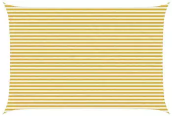 vidaXL Sonnensegel Gelb und Wei&szlig; 4 x 6 m HDPE