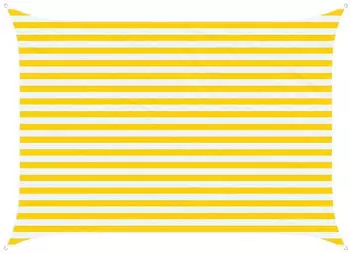 vidaXL Sonnensegel Gelb und Wei&szlig; 3,5 x 2,5 m 100 % Polyester Oxford