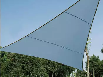 Perel Sonnensegel Dreieckig 5 x 5 x 5 m lichtgrau