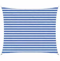 vidaXL Sonnensegel Blau und Wei&szlig; 2,5 x 4 m HDPE