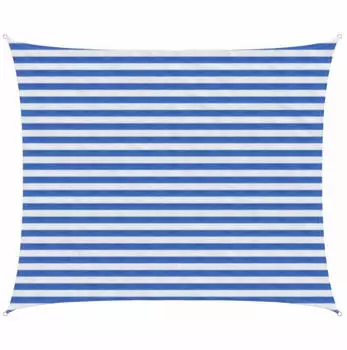 vidaXL Sonnensegel Blau und Wei&szlig; 2,5 x 4 m HDPE