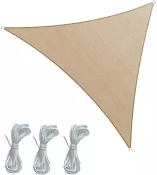 Rebecca Mobili Sonnensegel dreieckig 5 x 5 x 5 m aus beigem Polyethylen